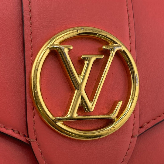 LOUIS VUITTON Tri-fold wallet M69177 leather pink Portefeuille LV Pont Neuf Compact Women Used Authentic