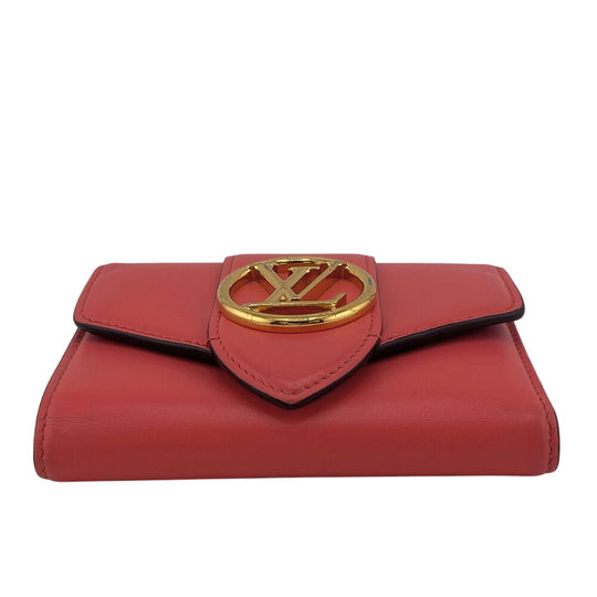 LOUIS VUITTON Tri-fold wallet M69177 leather pink Portefeuille LV Pont Neuf Compact Women Used Authentic