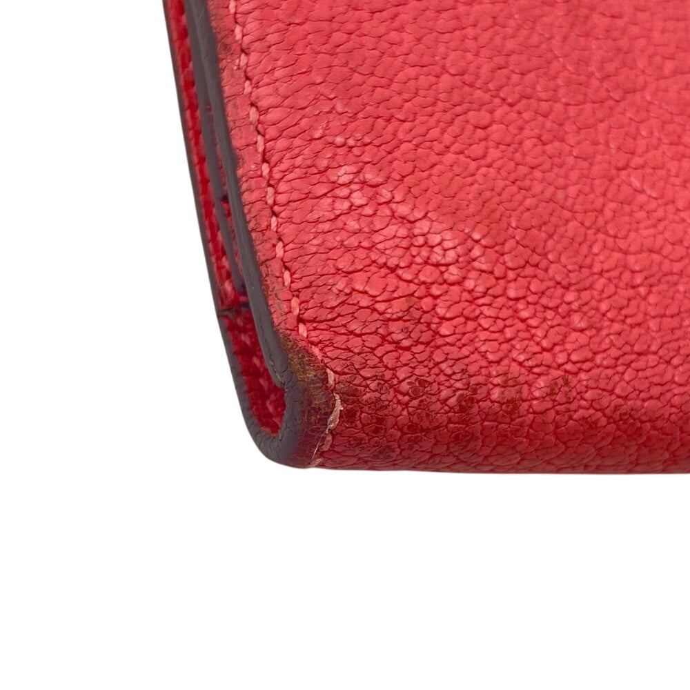 HERMES Long Wallet Purse Chevre Misol pink Beansufla Women Used Authentic