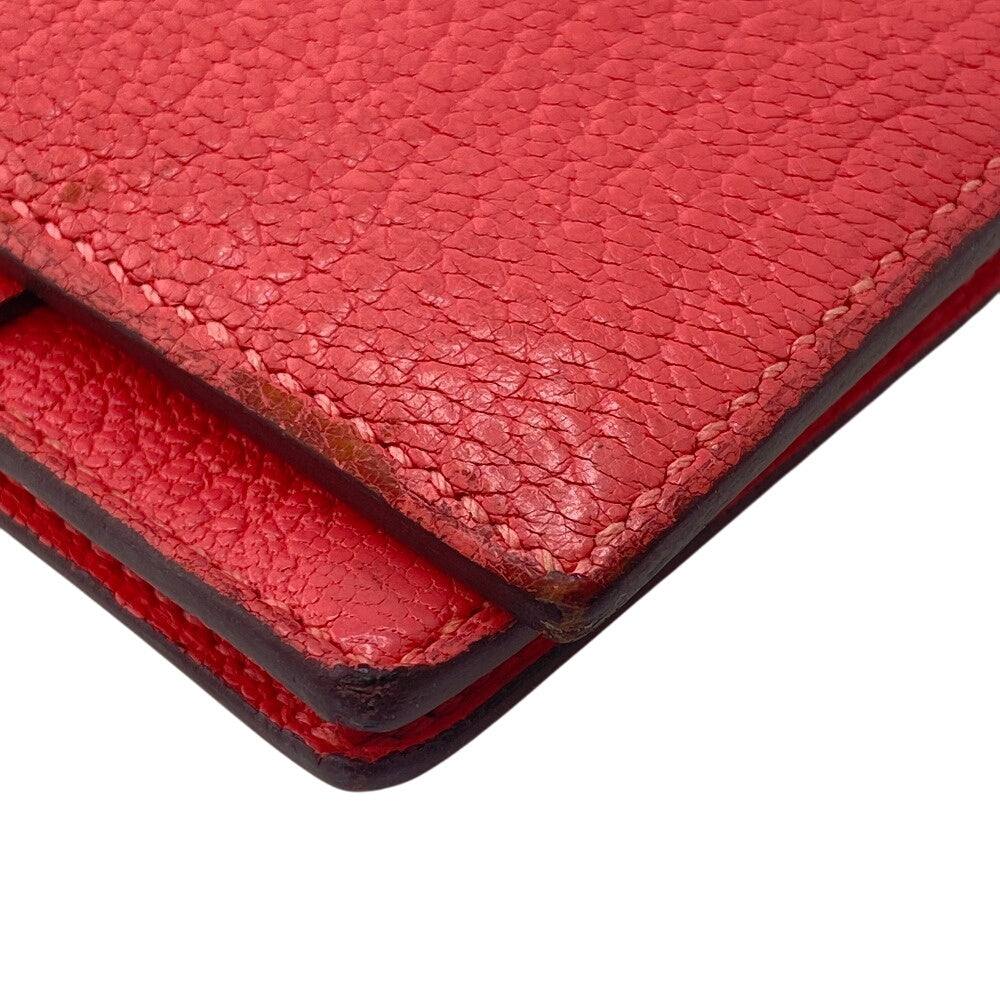 HERMES Long Wallet Purse Chevre Misol pink Beansufla Women Used Authentic