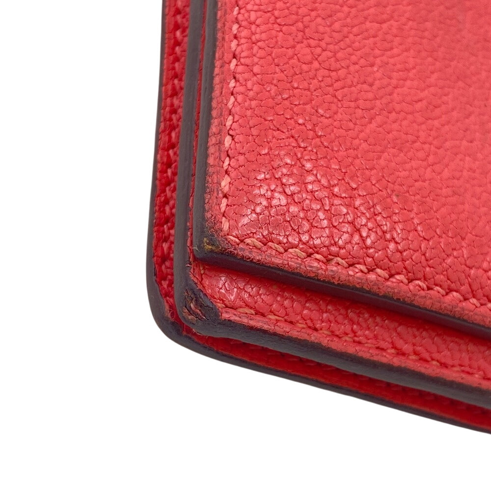 HERMES Long Wallet Purse Chevre Misol pink Beansufla Women Used Authentic