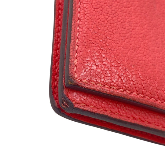 HERMES Long Wallet Purse Chevre Misol pink Beansufla Women Used Authentic