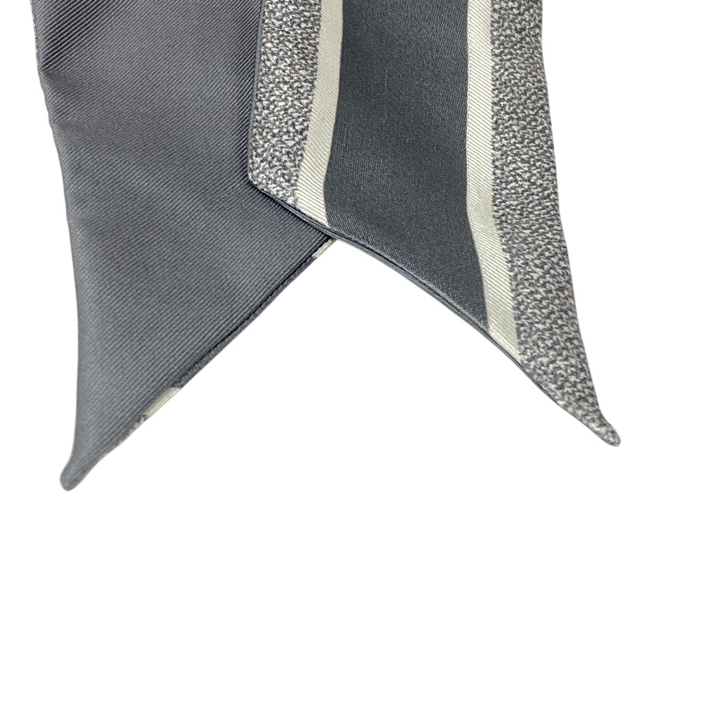 Dior scarf silk gray Oblique Mitza Women Used Authentic