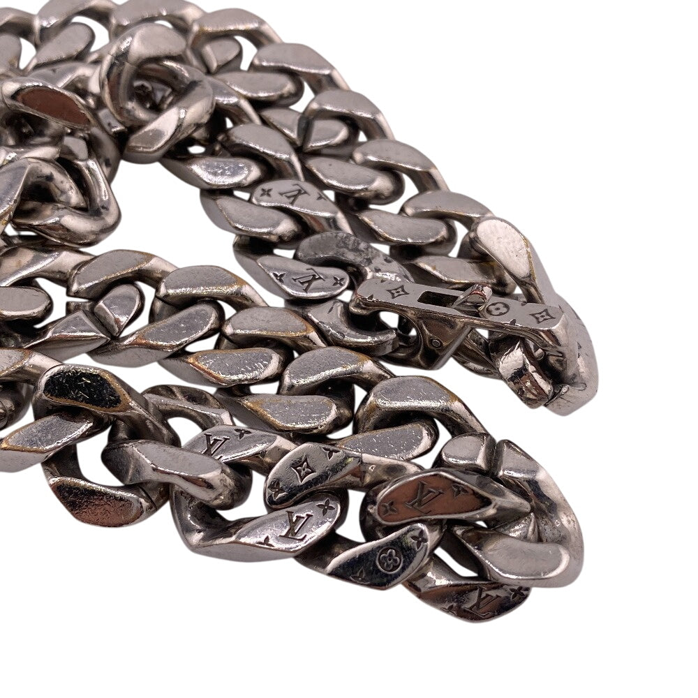 LOUIS VUITTON Necklace M69987 metal Silver Collier LVChain Links mens Used Authentic