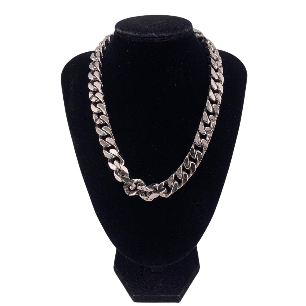 LOUIS VUITTON Necklace M69987 metal Silver Collier LVChain Links mens Used Authentic