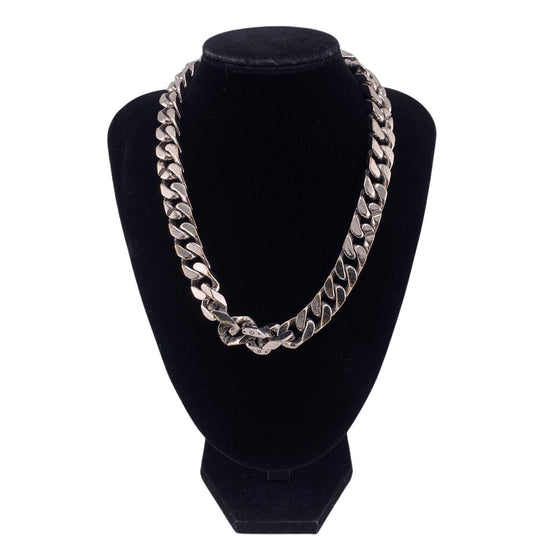 LOUIS VUITTON Necklace M69987 metal Silver Collier LVChain Links mens Used Authentic