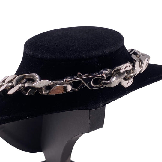 LOUIS VUITTON Necklace M69987 metal Silver Collier LVChain Links mens Used Authentic