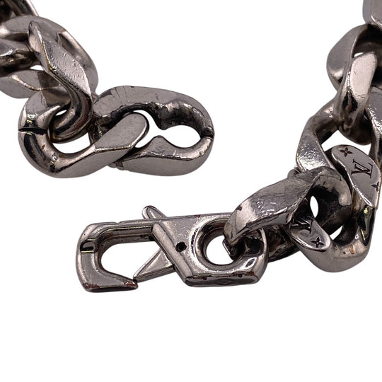 LOUIS VUITTON Necklace M69987 metal Silver Collier LVChain Links mens Used Authentic