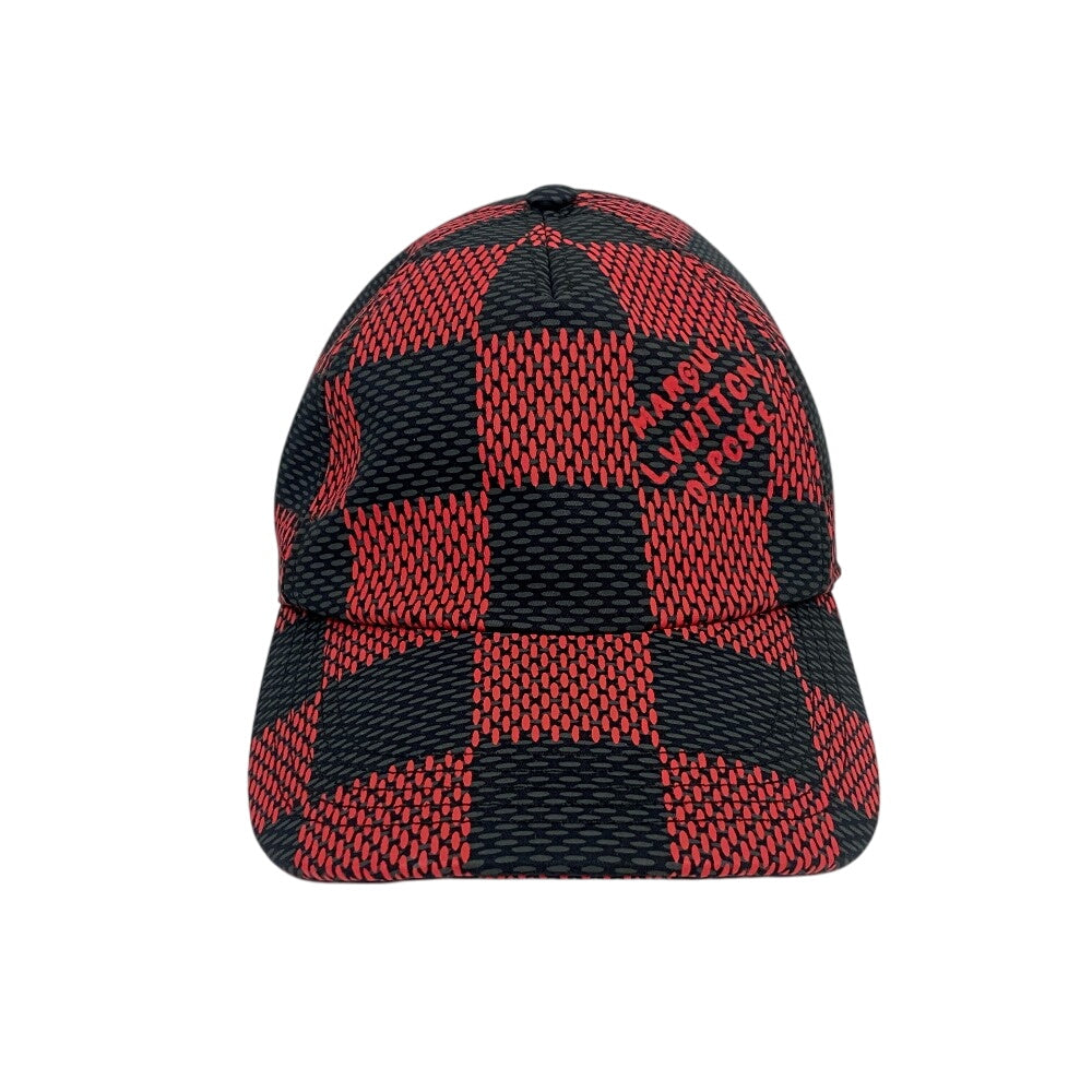 LOUIS VUITTON cap M7360L Cotton, Nylon Red Damier Pop Cap Damier Women(Unisex) Used Authentic