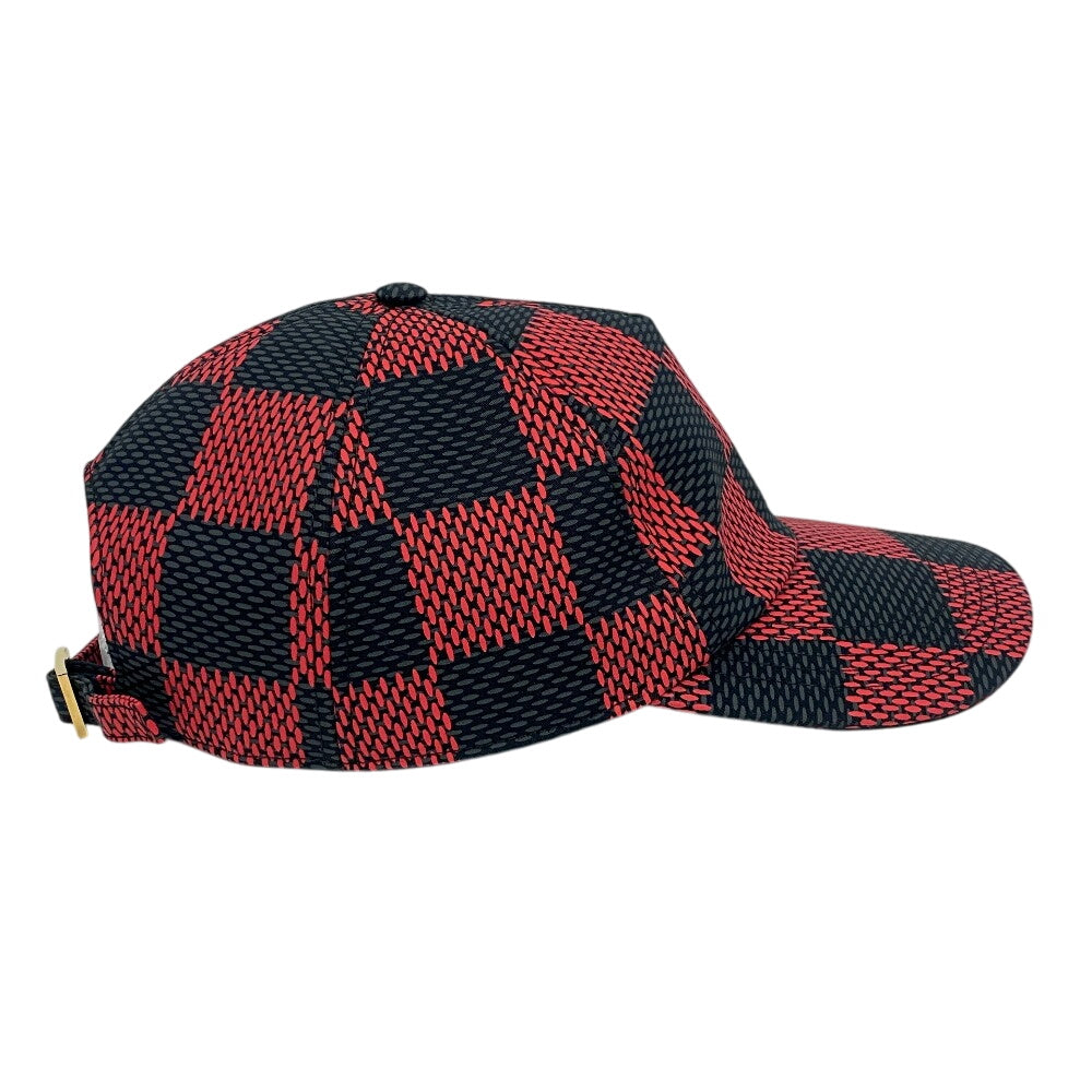 LOUIS VUITTON cap M7360L Cotton, Nylon Red Damier Pop Cap Damier Women(Unisex) Used Authentic