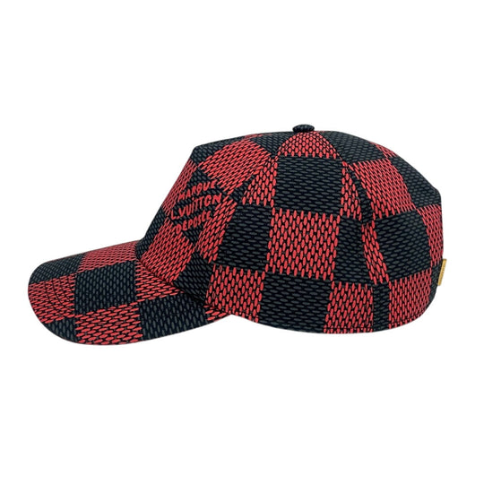 LOUIS VUITTON cap M7360L Cotton, Nylon Red Damier Pop Cap Damier Women(Unisex) Used Authentic