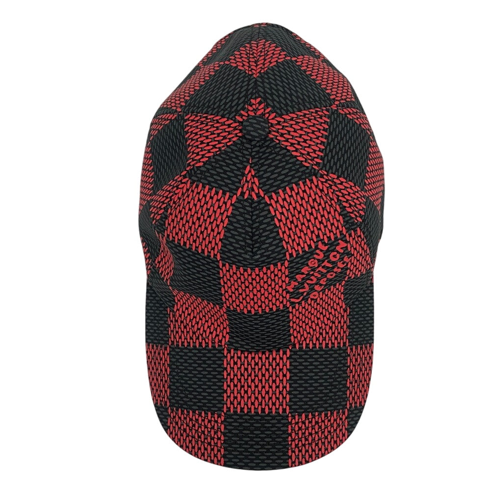 LOUIS VUITTON cap M7360L Cotton, Nylon Red Damier Pop Cap Damier Women(Unisex) Used Authentic