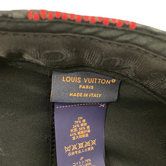 LOUIS VUITTON cap M7360L Cotton, Nylon Red Damier Pop Cap Damier Women(Unisex) Used Authentic