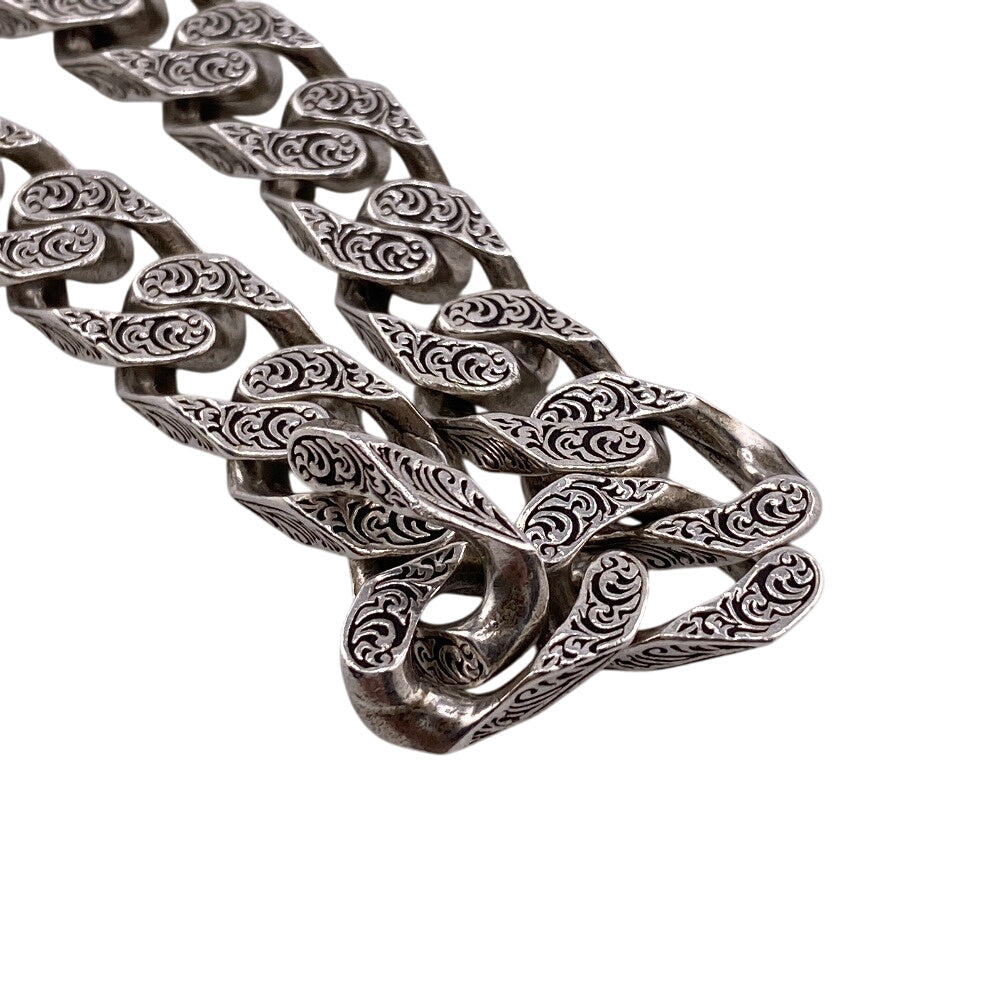 GUCCI bracelet Silver925 Silver Arabesque Interlocking G mens Used Authentic