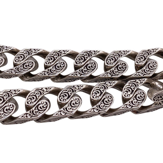 GUCCI bracelet Silver925 Silver Arabesque Interlocking G mens Used Authentic