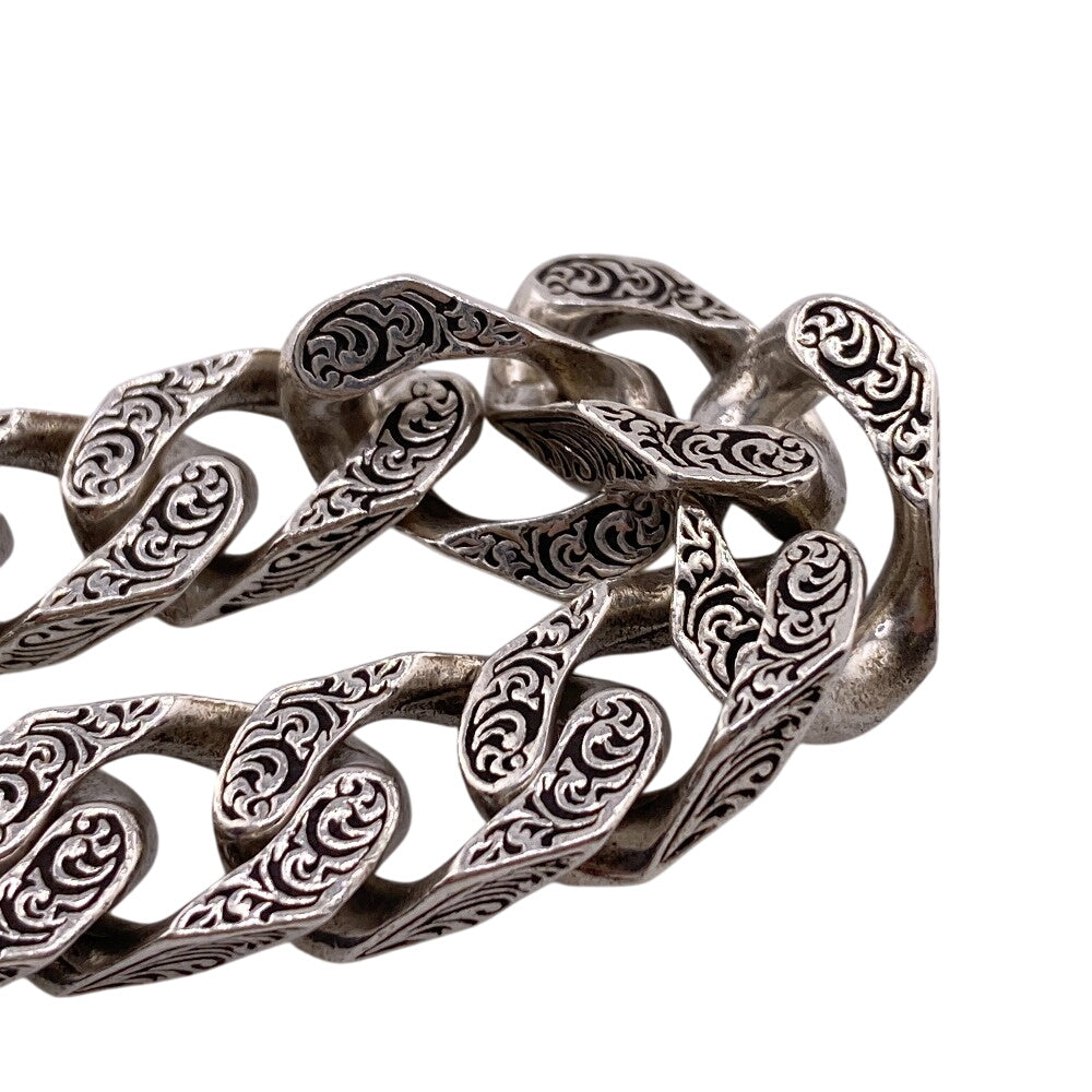 GUCCI bracelet Silver925 Silver Arabesque Interlocking G mens Used Authentic