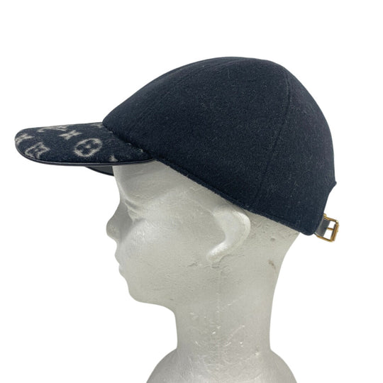 LOUIS VUITTON cap M7003M wool black 1 Monogram Endless Women Used Authentic