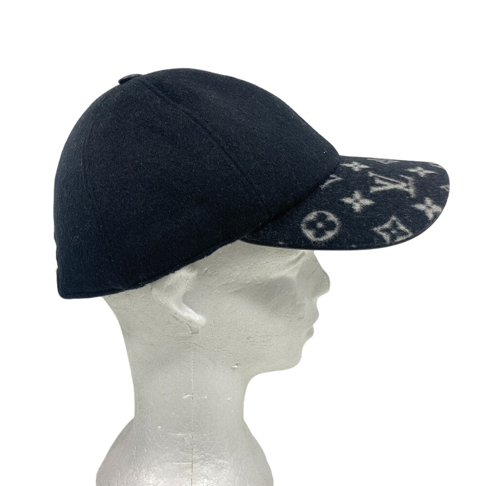 LOUIS VUITTON cap M7003M wool black 1 Monogram Endless Women Used Authentic