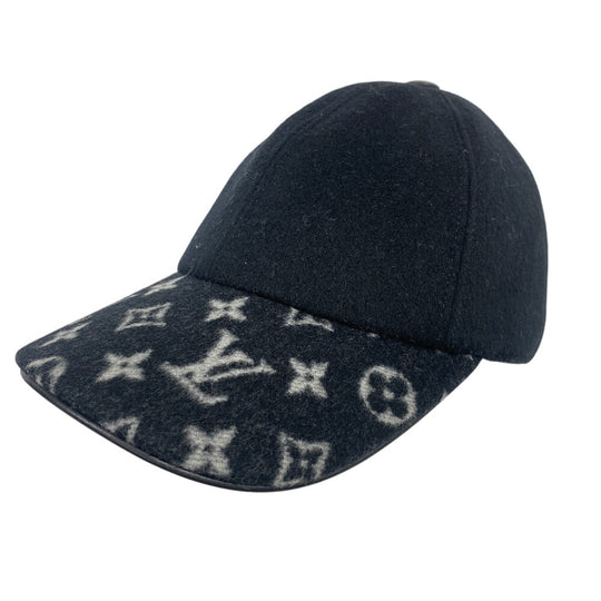 LOUIS VUITTON cap M7003M wool black 1 Monogram Endless Women Used Authentic
