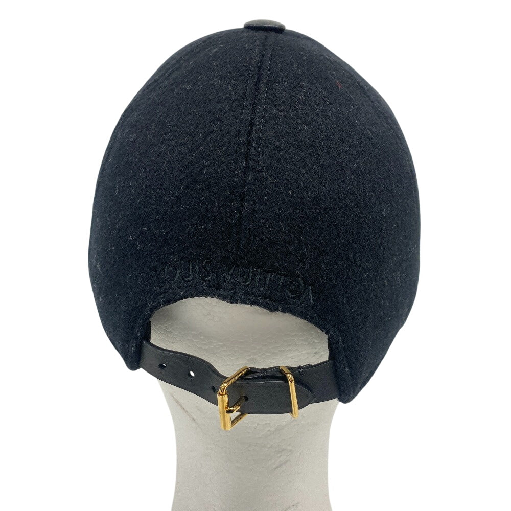 LOUIS VUITTON cap M7003M wool black 1 Monogram Endless Women Used Authentic