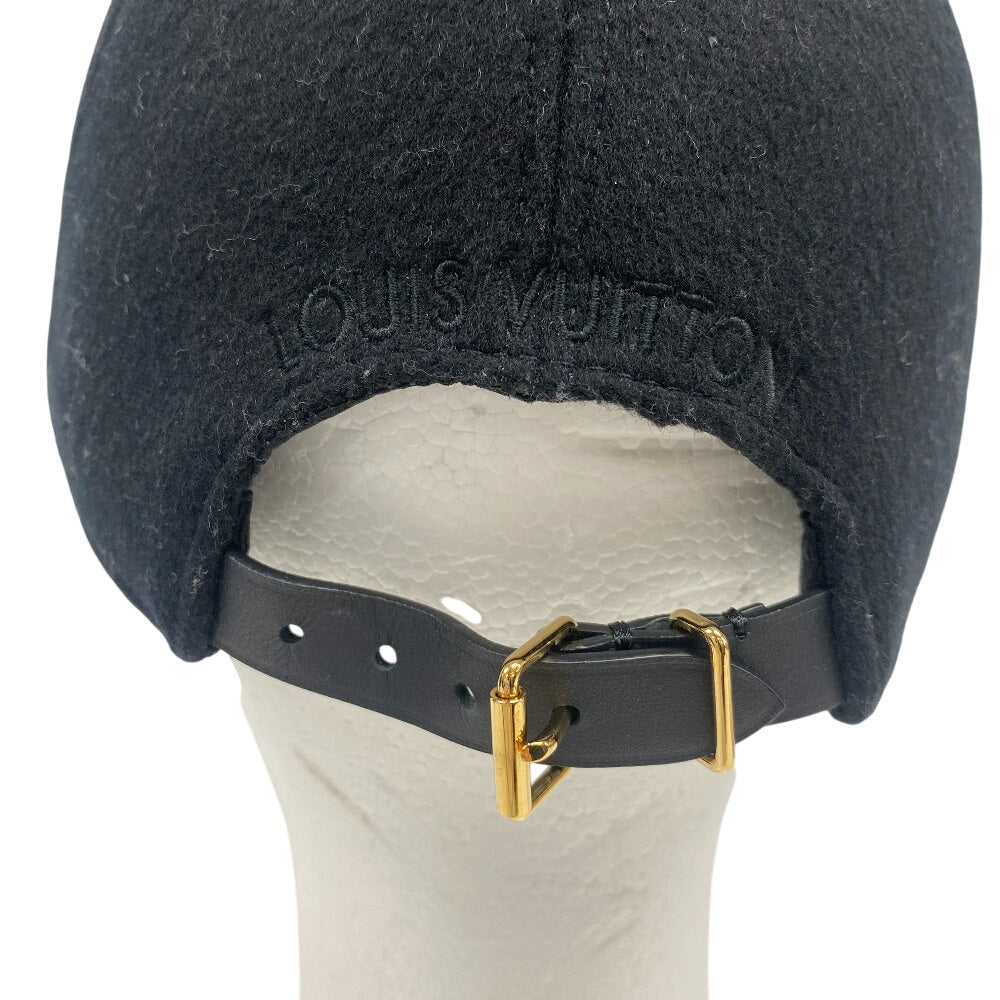 LOUIS VUITTON cap M7003M wool black 1 Monogram Endless Women Used Authentic