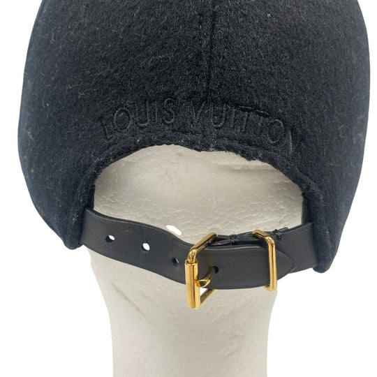 LOUIS VUITTON cap M7003M wool black 1 Monogram Endless Women Used Authentic