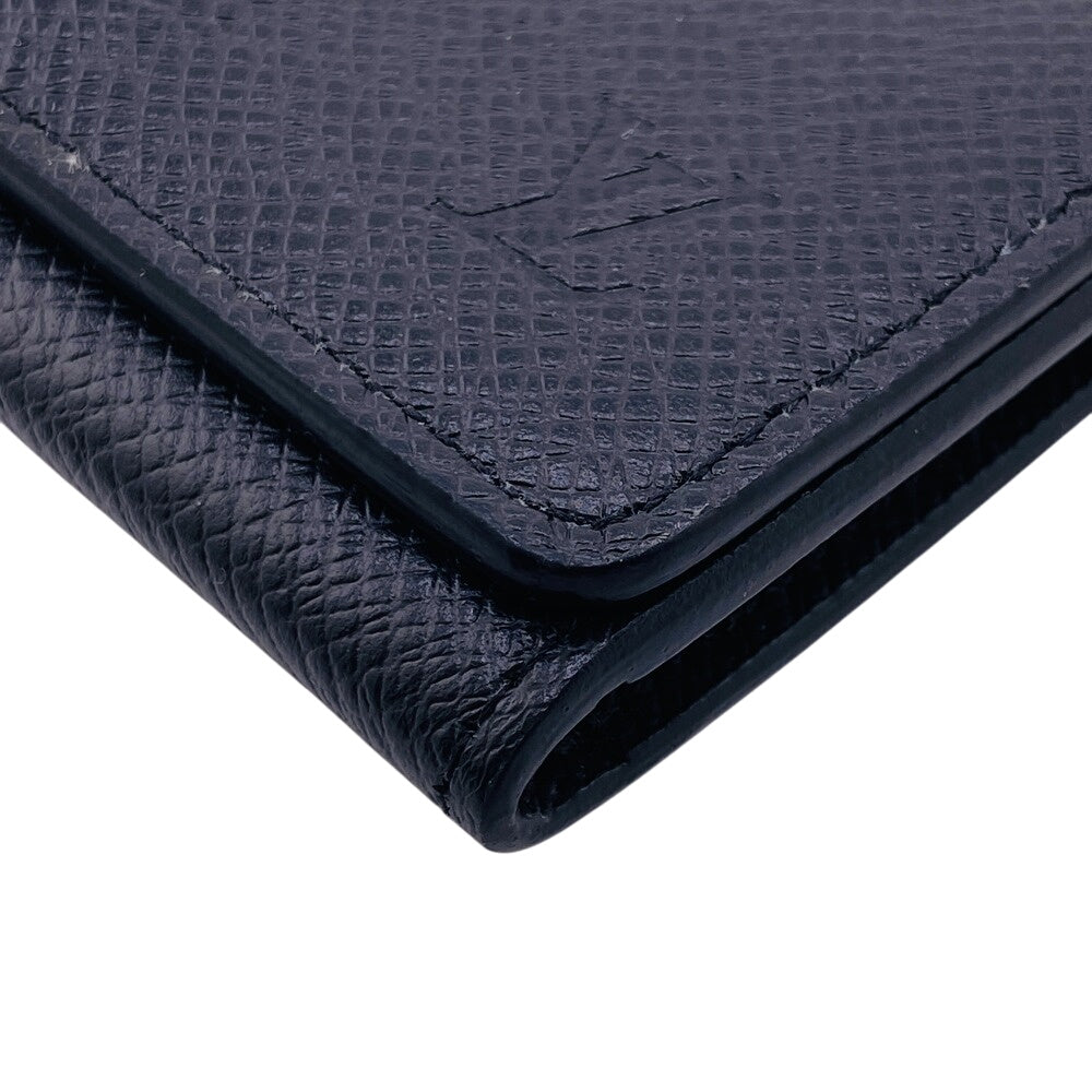 LOUIS VUITTON Card Case M64595 Taiga black Taiga Unvelop Cult Do Visit NM mens(Unisex) Used Authentic