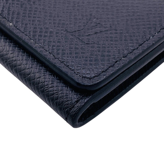 LOUIS VUITTON Card Case M64595 Taiga black Taiga Unvelop Cult Do Visit NM mens(Unisex) Used Authentic
