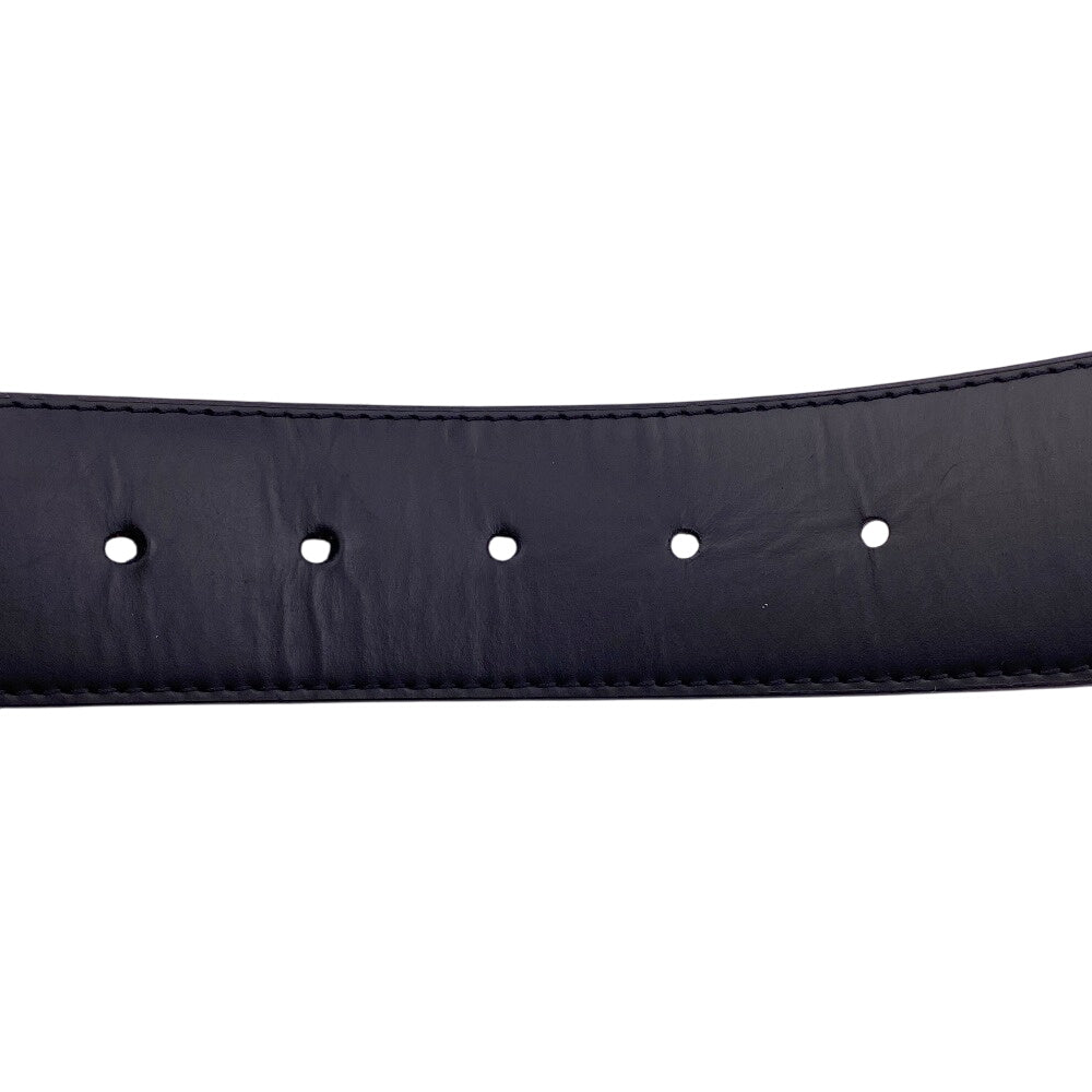 LOUIS VUITTON belt M9043 leather black Saintur Monogram Eclipse LV initials mens 80/32 Used Authentic