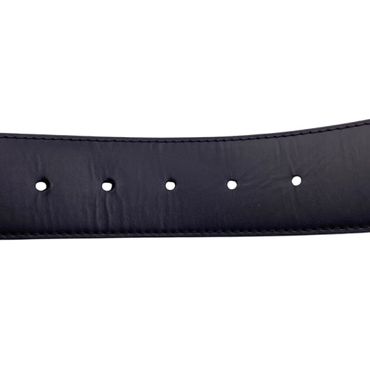 LOUIS VUITTON belt M9043 leather black Saintur Monogram Eclipse LV initials mens 80/32 Used Authentic