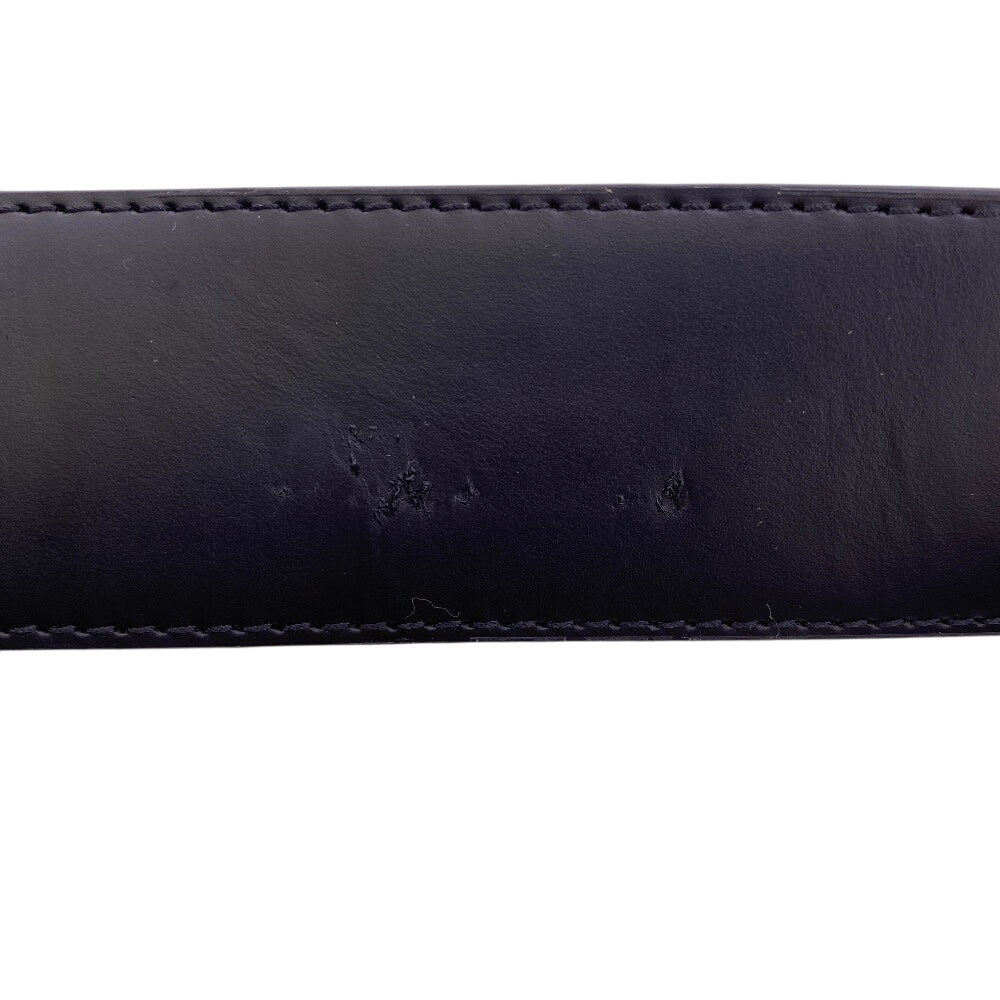 LOUIS VUITTON belt M9043 leather black Saintur Monogram Eclipse LV initials mens 80/32 Used Authentic