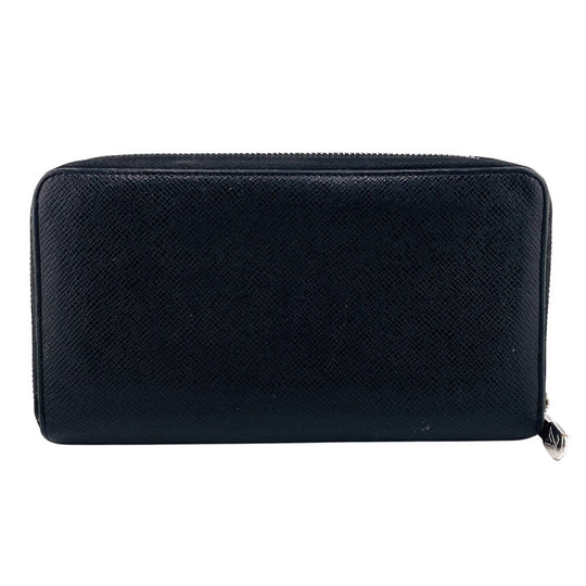 LOUIS VUITTON Long Wallet Purse M30056 leather black Taiga Zippy Organizer mens(Unisex) Used Authentic