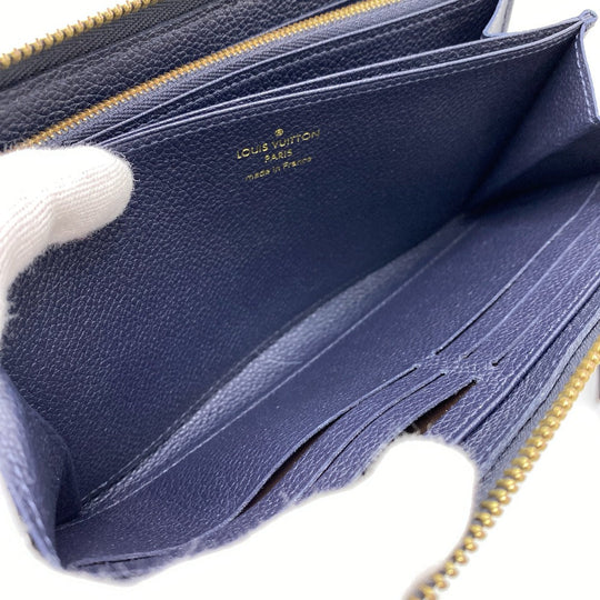 LOUIS VUITTON Long Wallet Purse M62121 leather Marine Rouge 1 Monogram Unplant Zippy wallet mens Used Authentic