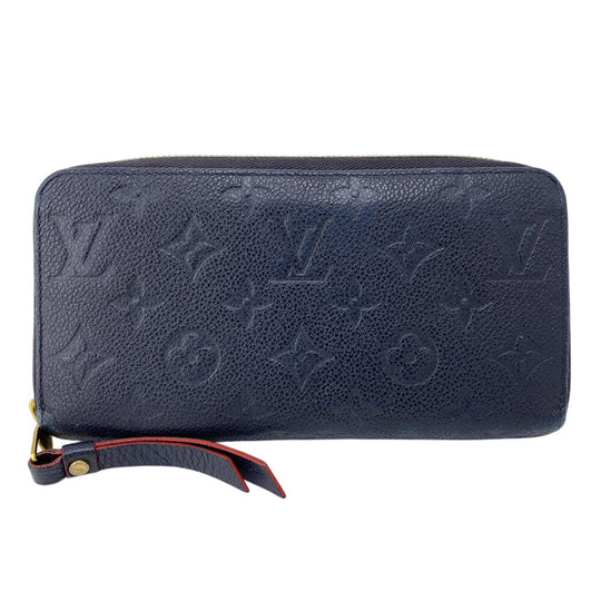 LOUIS VUITTON Long Wallet Purse M62121 leather Marine Rouge 1 Monogram Unplant Zippy wallet mens Used Authentic