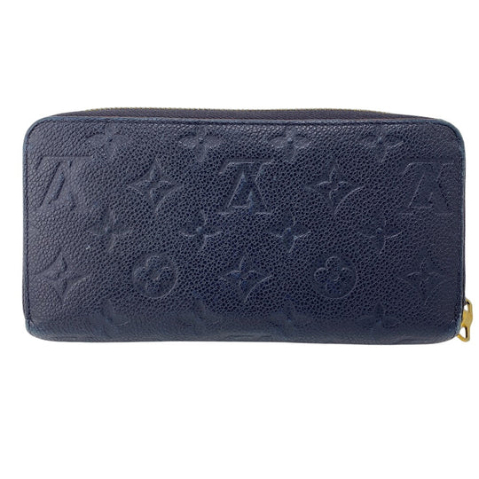 LOUIS VUITTON Long Wallet Purse M62121 leather Marine Rouge 1 Monogram Unplant Zippy wallet mens Used Authentic