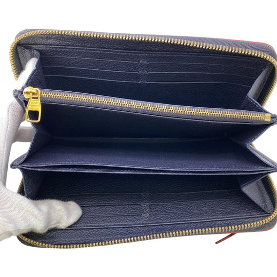 LOUIS VUITTON Long Wallet Purse M62121 leather Marine Rouge 1 Monogram Unplant Zippy wallet mens Used Authentic