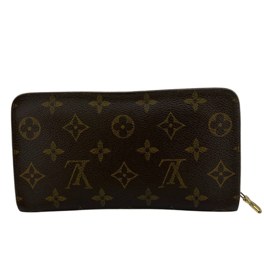 LOUIS VUITTON Long Wallet Purse M61727 leather Brown Monogram Porto Monezup(Unisex) Used Authentic