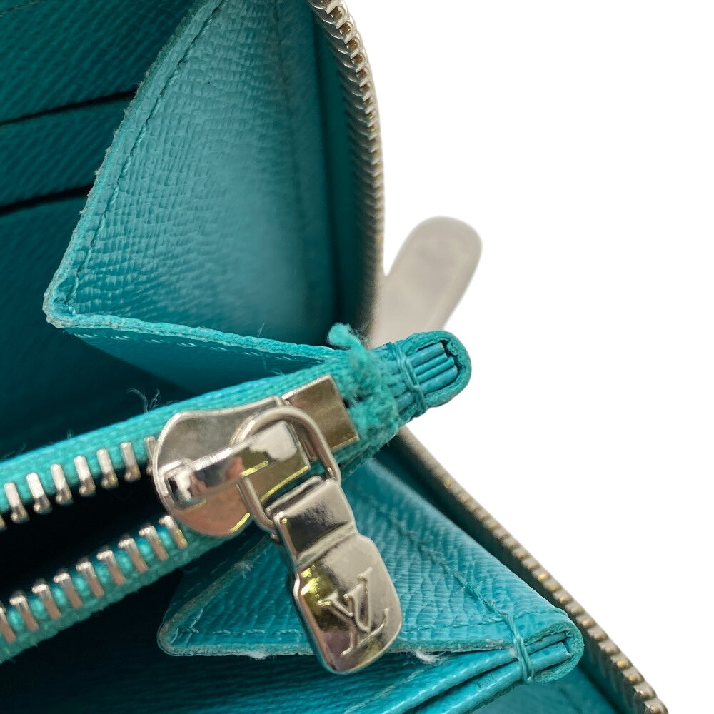 LOUIS VUITTON Long Wallet Purse M60955 leather turquoise blue 1 Epi Zippy wallet Women(Unisex) Used Authentic