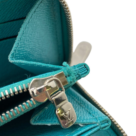 LOUIS VUITTON Long Wallet Purse M60955 leather turquoise blue 1 Epi Zippy wallet Women(Unisex) Used Authentic