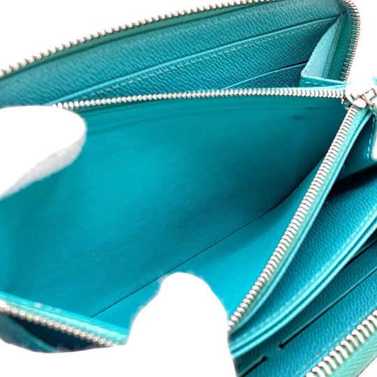 LOUIS VUITTON Long Wallet Purse M60955 leather turquoise blue 1 Epi Zippy wallet Women(Unisex) Used Authentic