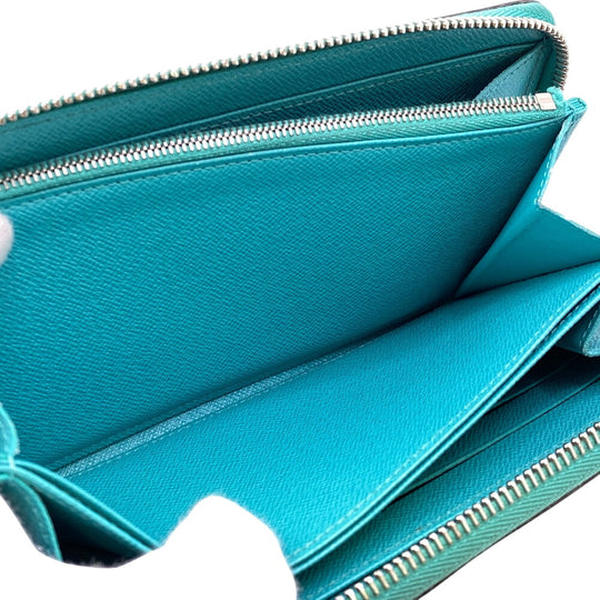 LOUIS VUITTON Long Wallet Purse M60955 leather turquoise blue 1 Epi Zippy wallet Women(Unisex) Used Authentic