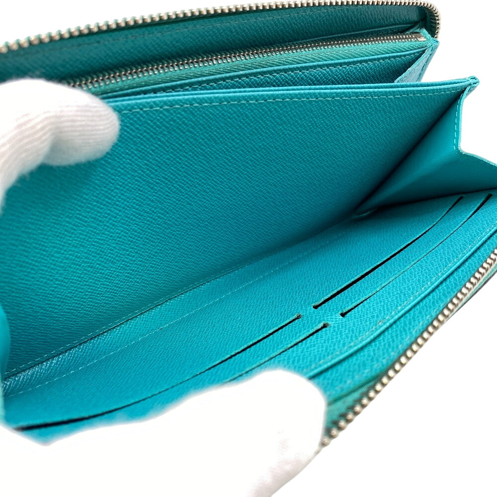 LOUIS VUITTON Long Wallet Purse M60955 leather turquoise blue 1 Epi Zippy wallet Women(Unisex) Used Authentic