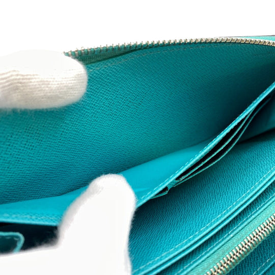 LOUIS VUITTON Long Wallet Purse M60955 leather turquoise blue 1 Epi Zippy wallet Women(Unisex) Used Authentic