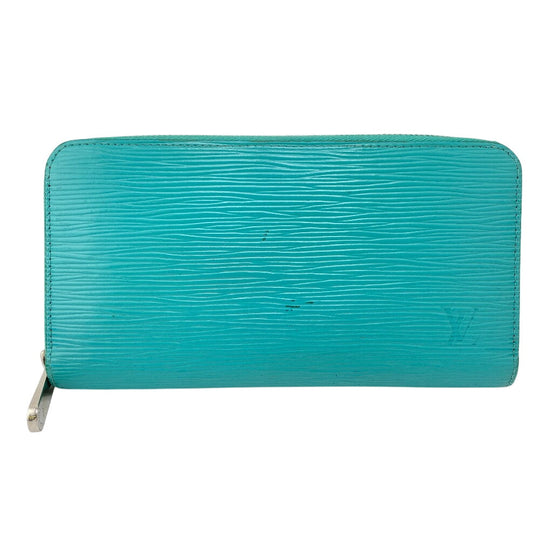 LOUIS VUITTON Long Wallet Purse M60955 leather turquoise blue 1 Epi Zippy wallet Women(Unisex) Used Authentic