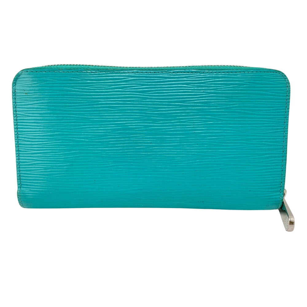 LOUIS VUITTON Long Wallet Purse M60955 leather turquoise blue 1 Epi Zippy wallet Women(Unisex) Used Authentic