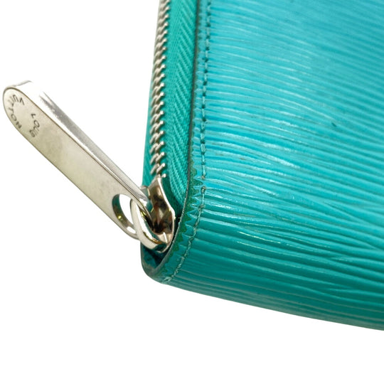 LOUIS VUITTON Long Wallet Purse M60955 leather turquoise blue 1 Epi Zippy wallet Women(Unisex) Used Authentic