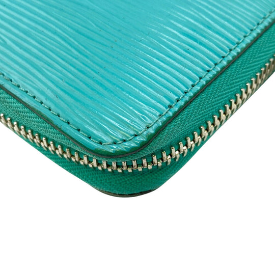 LOUIS VUITTON Long Wallet Purse M60955 leather turquoise blue 1 Epi Zippy wallet Women(Unisex) Used Authentic