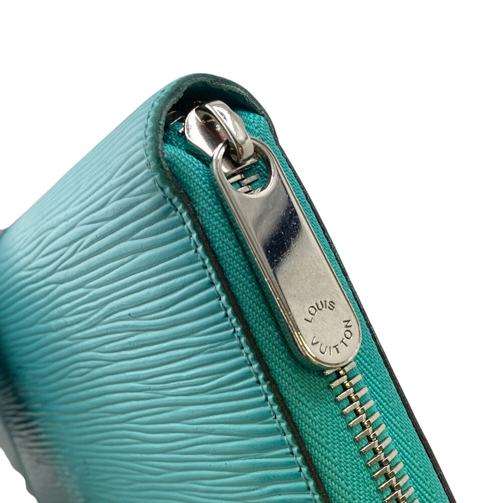 LOUIS VUITTON Long Wallet Purse M60955 leather turquoise blue 1 Epi Zippy wallet Women(Unisex) Used Authentic
