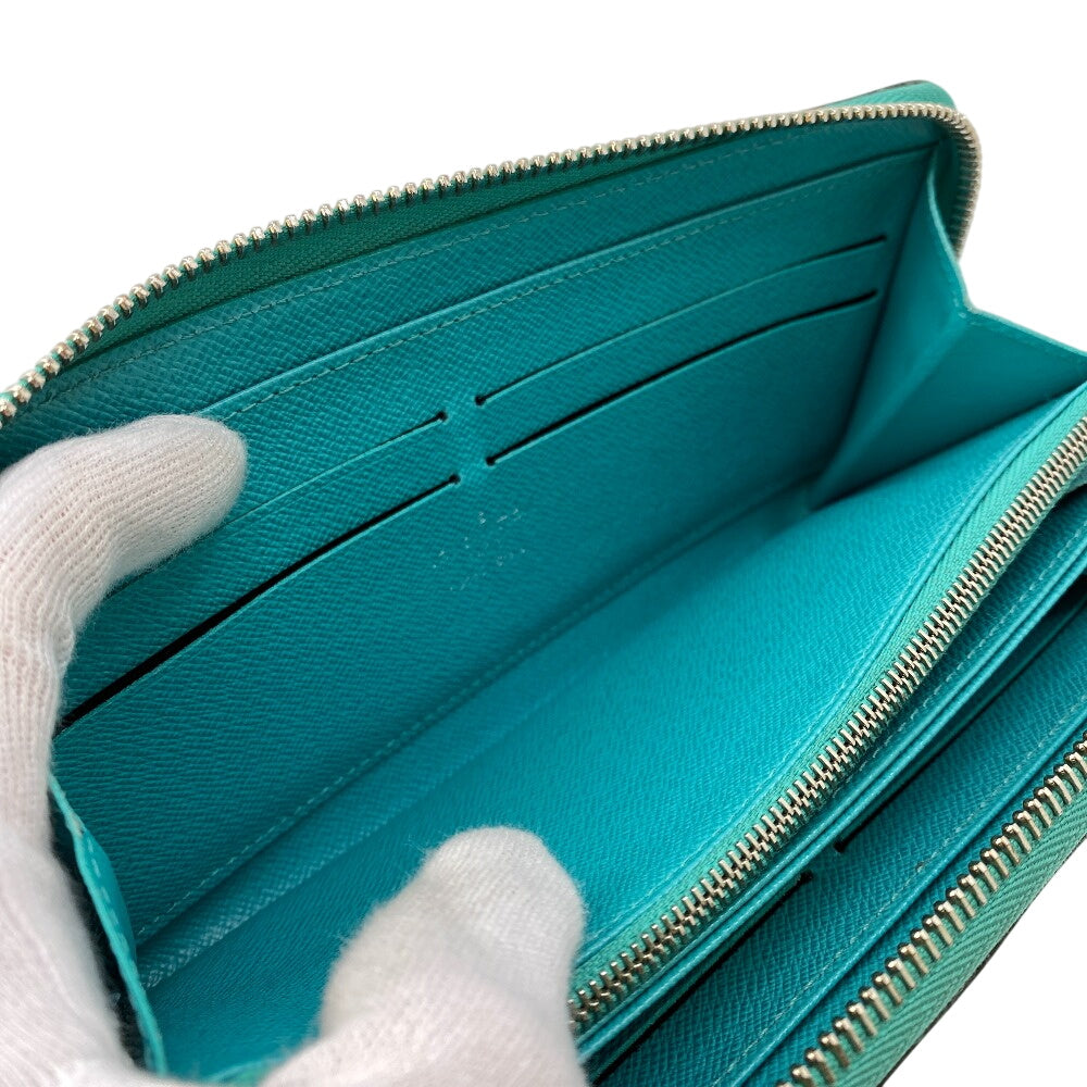 LOUIS VUITTON Long Wallet Purse M60955 leather turquoise blue 1 Epi Zippy wallet Women(Unisex) Used Authentic