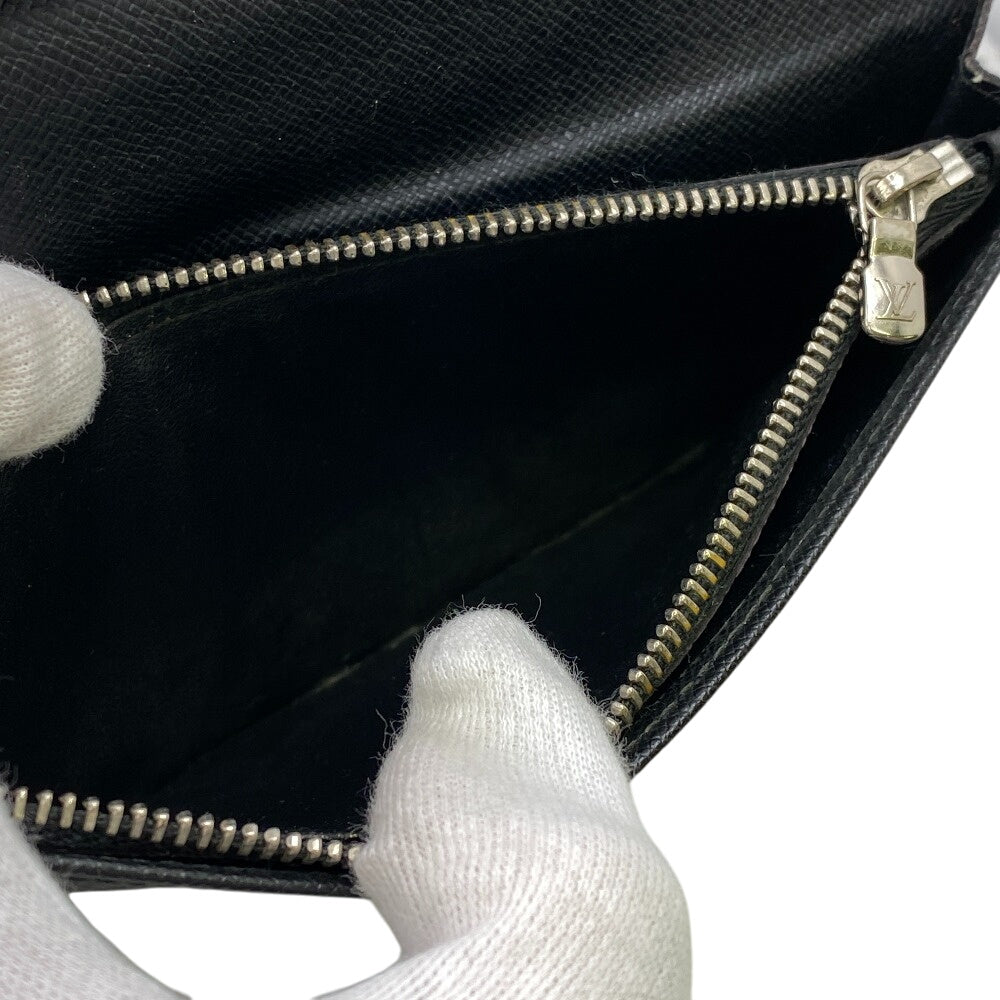 LOUIS VUITTON Long Wallet Purse N62665 leather black Damier Braza Portefeuille(Unisex) Used Authentic